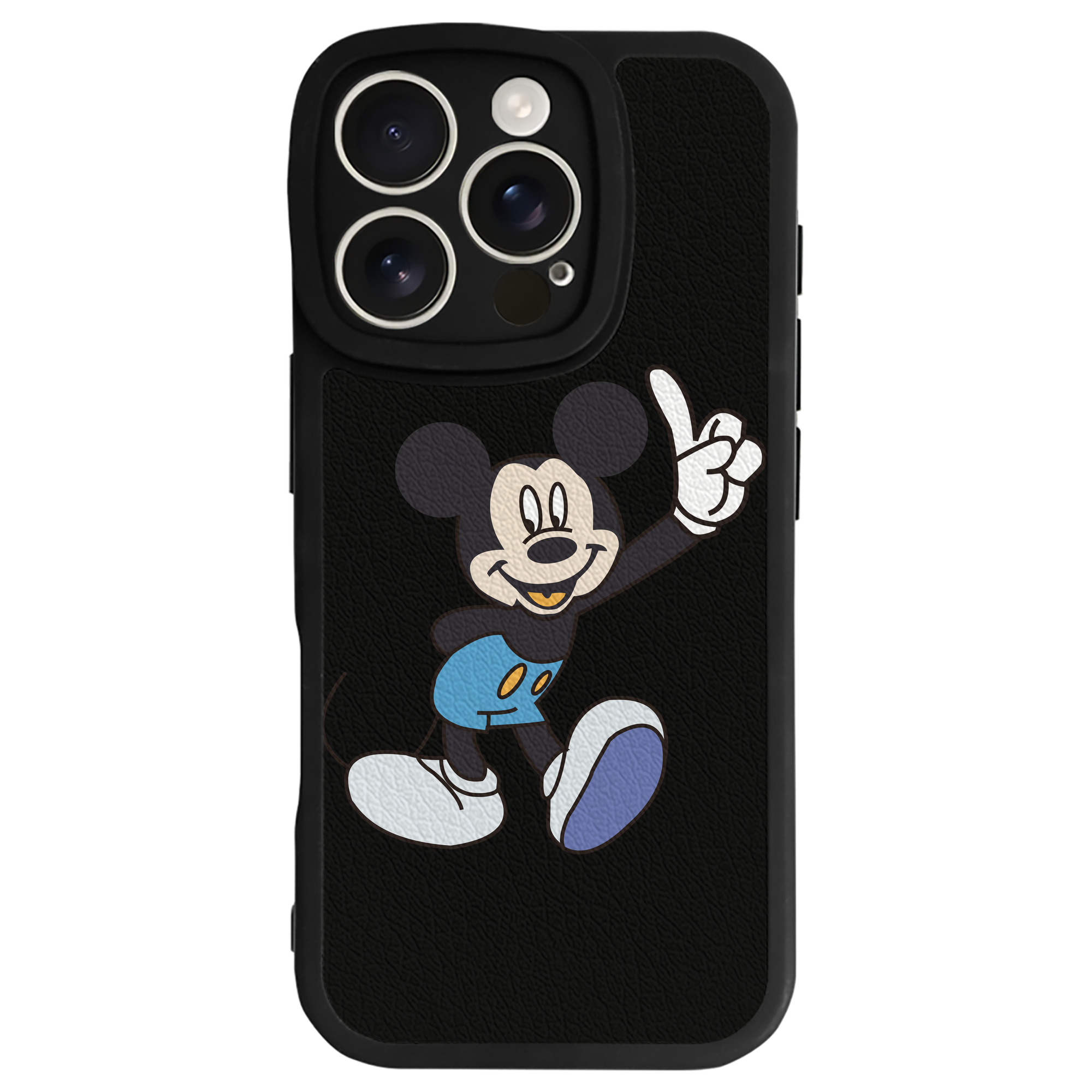 （画像用） ミッキーマウス Mickey Mouse 【iPhone 16シリーズ対応】シリコンスマホケース（レザー調） 材質：シリコン